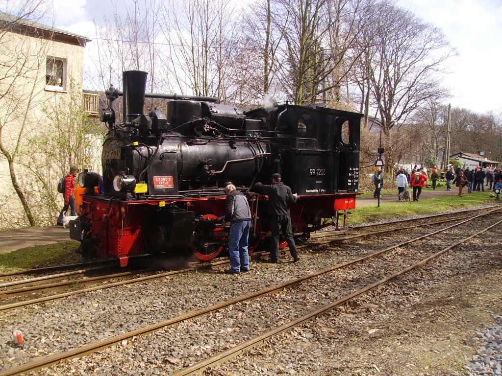 Br 99 beim Wasser auffllen in Brohl am 2.4.10