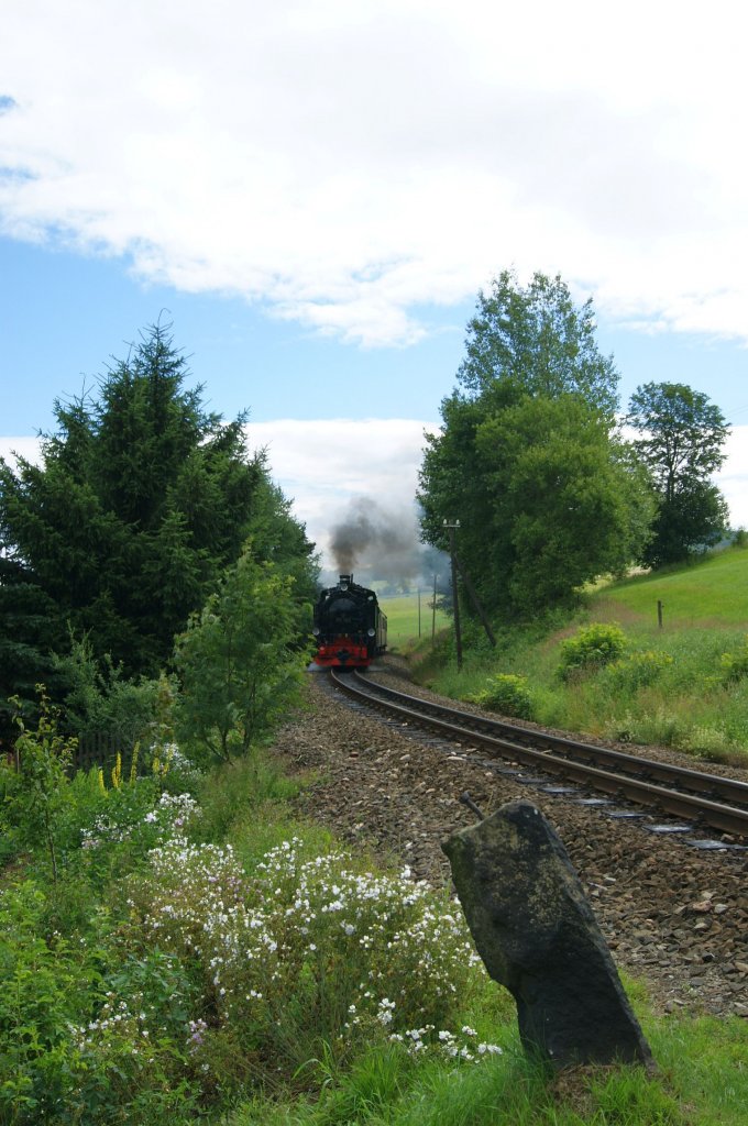 BR99 auf Bergfahrt nach Oberwiesenthal. 15.07.2011