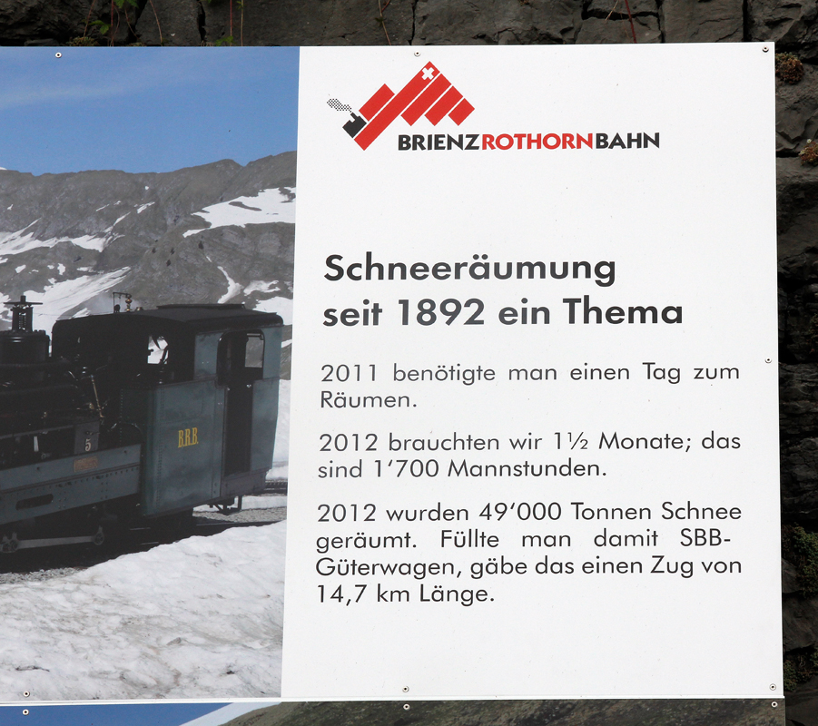 BRB-Talstation: Infotafel vermittelt ein Bild des exorbitanten Aufwandes fr den Schneebruch 2012 mit bsen berraschungen... Aufnahme 13. Juli 2012, 15:45