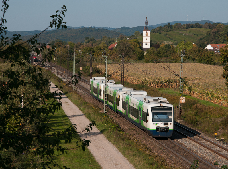 BSB95055 (Waldkirch - Freiburg(Breisgau) Hbf) [Sonderleistung] am 25. September 2011 bei Denzlingen.