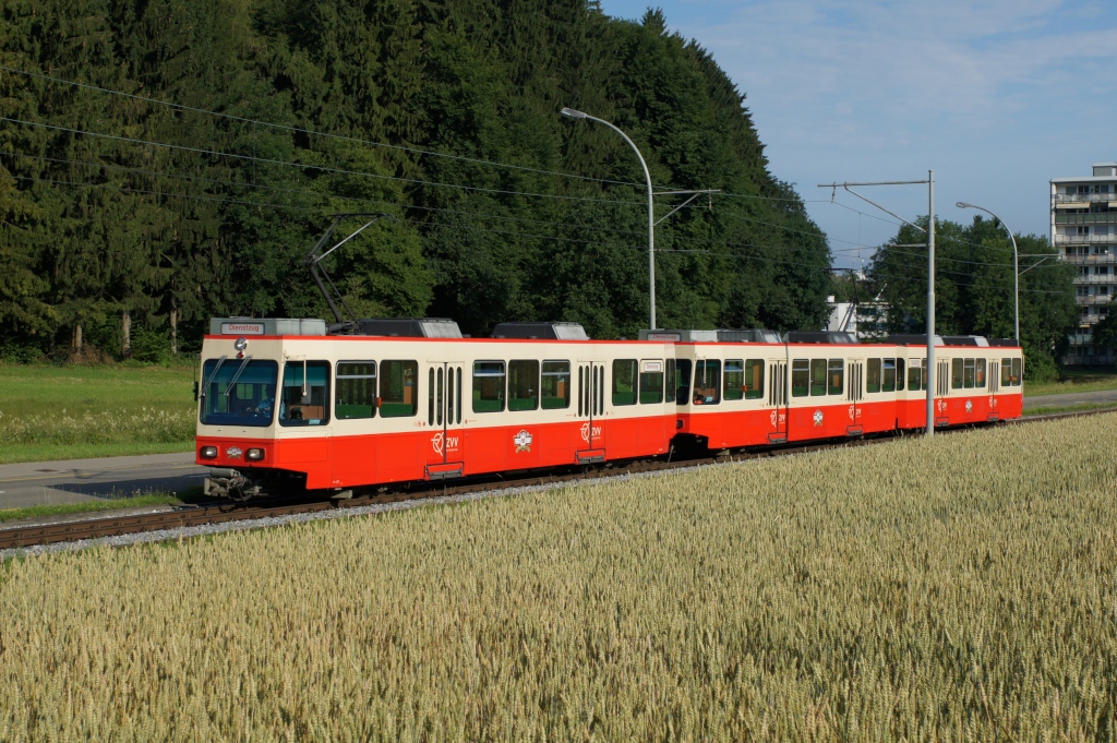 Bt 202 fhrt am 5.7.12  gemeinsam mit dem Be 8/8 27/28 von Zollikerberg Richtung Waltikon.
