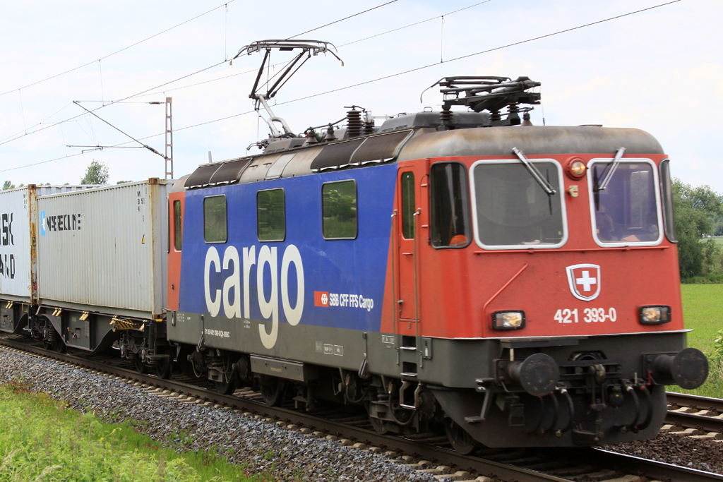 B Km 75,1    421 393 SBB CFF FFS Cargo in Richtung Hannover 14.06.2013/14:20