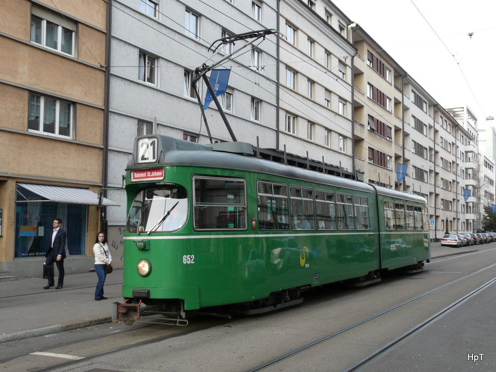 BVB - Be 4/6 652 unterwegs auf der Linie 21 am 19.03.2010