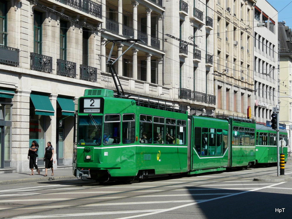 BVB - Be 4/8 661 mit 1 Beiwagen unterwegs auf der Linie 2 am 24.05.2010