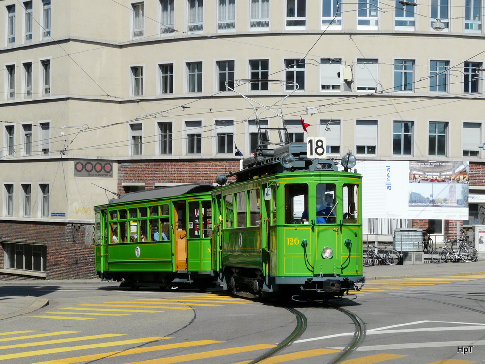 BVB - Ce 2/2  126 mit Beiwagen C 331 unterwegs auf der Linie 18 am 24.05.2010