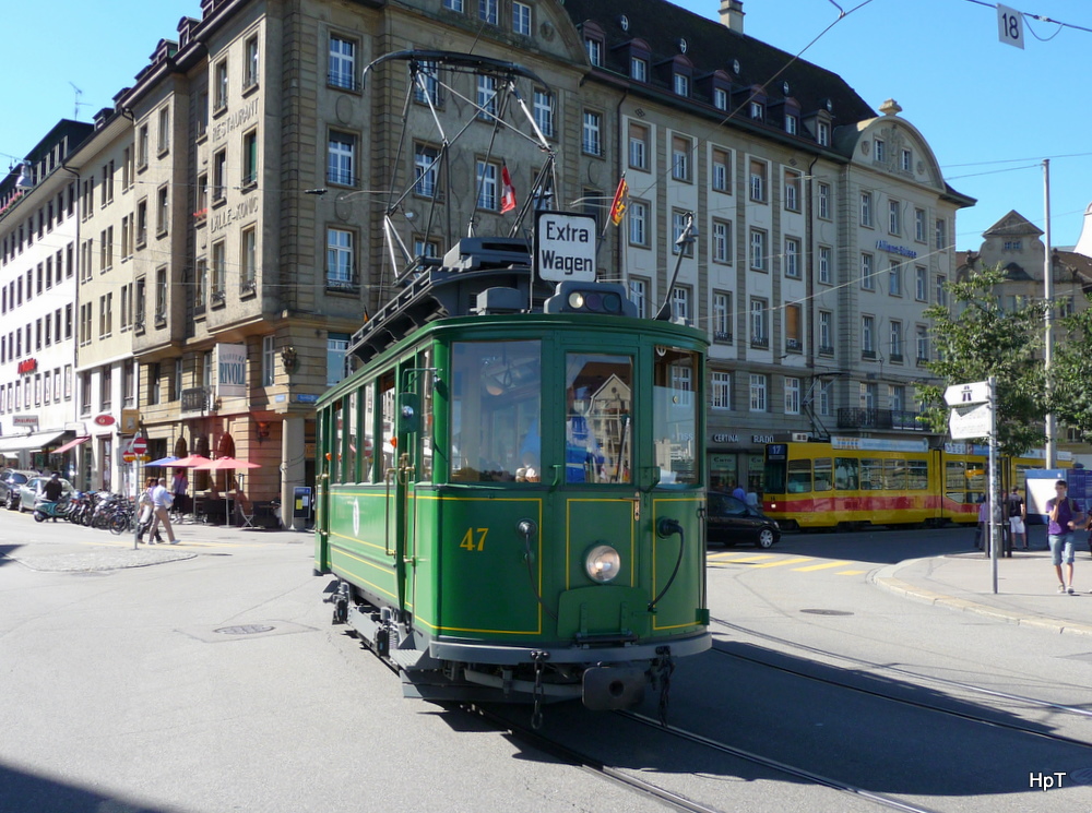 BVB - Schnappschuss des Tram Ce 2/2  47 unterwegs auf einer Extrafahrt am 12.09.2010
