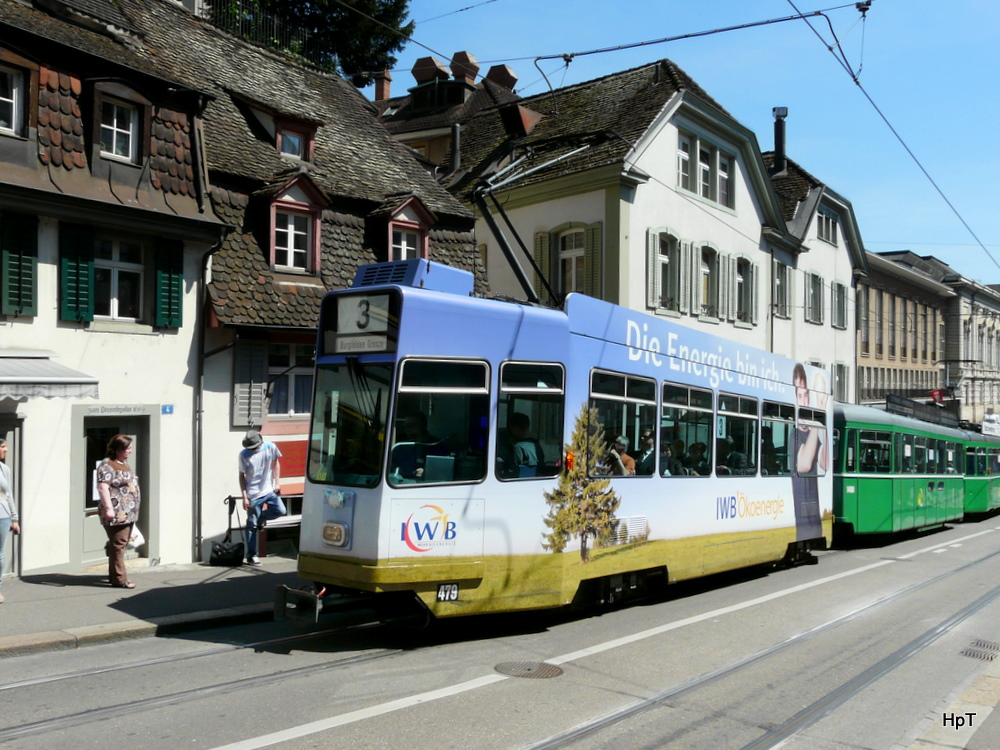 BVB - Tram Be 4/4 479 unterwegs auf der Linie 3 am 29.04.2010