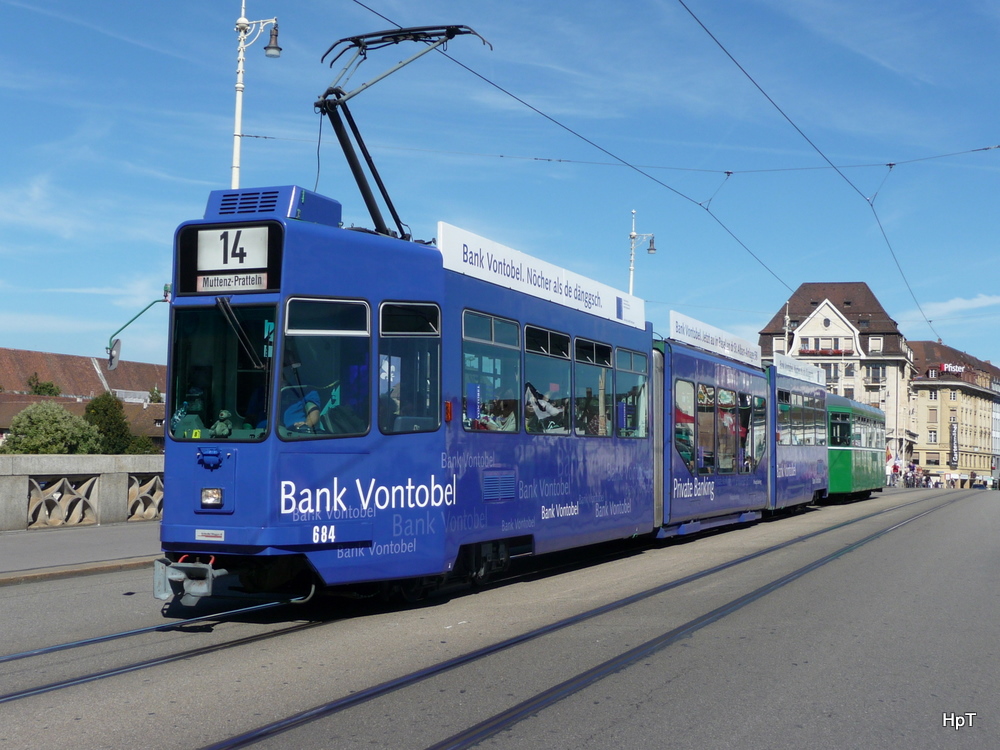 BVB - Tram Be 4/8 684 unterwegs auf der Linie 14 am 12.09.2010
