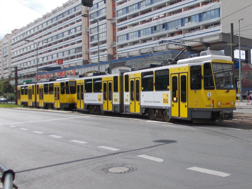 BVG KT4D mod Wagen 6134 als M4 Zingster Str. am Alexanderplatz 13.06.13