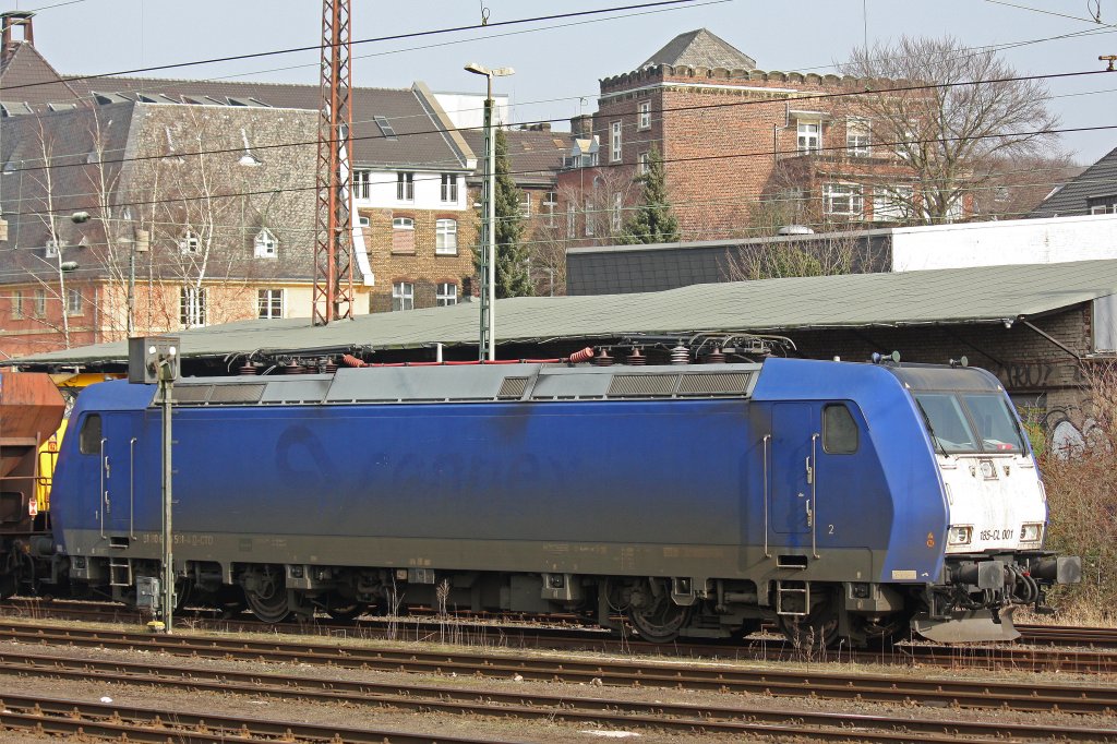 Captrain 185-CL 001 am 2.3.13 abgestellt in Dsseldorf-Rath.