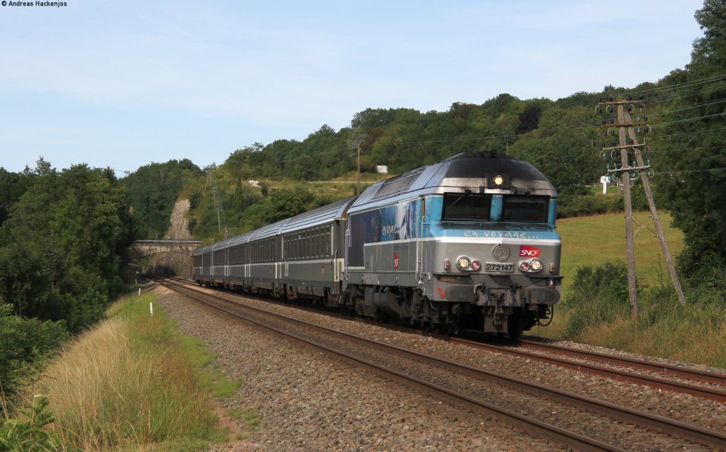 CC 72147 mit dem CIC 1848 (Belfort-Paris Est) bei Coulevon 16.8.12