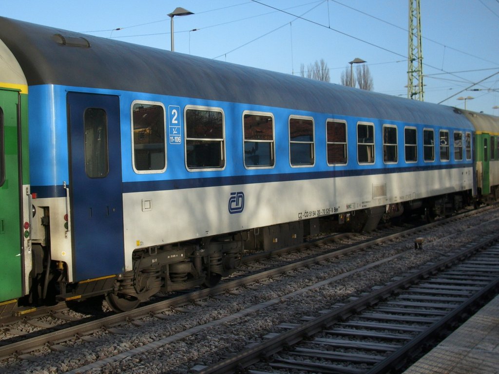 CD 2.Klassewagen Bee im EC 379 Binz-Brno am 29.Dezember 2009 in Bergen/Rgen.