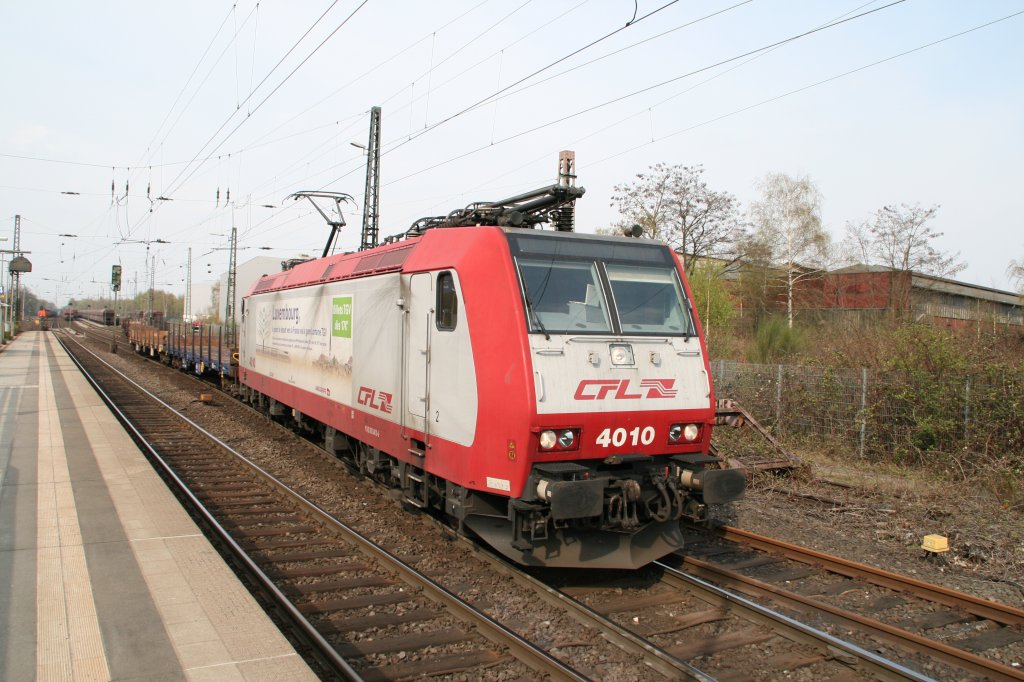 CFL 4010 verlsst den Bf Recklinghausen Sd richtung Wanne-Eickel. 13.4.2010