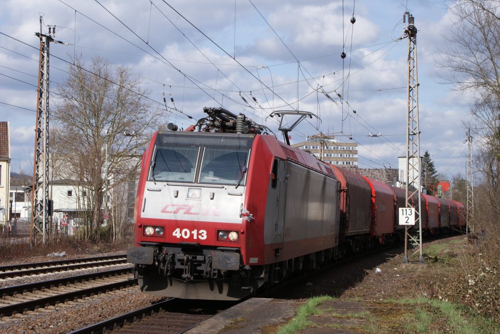 CFL 4013 mit Planwagen in Trier-Sd am 05.04.2010