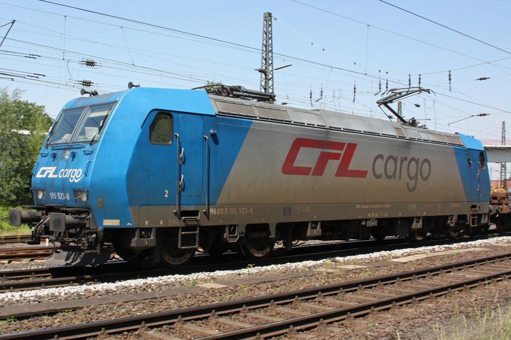 CFL Cargo 185 523 am 6.6.10 in Duisburg-Bissingheim