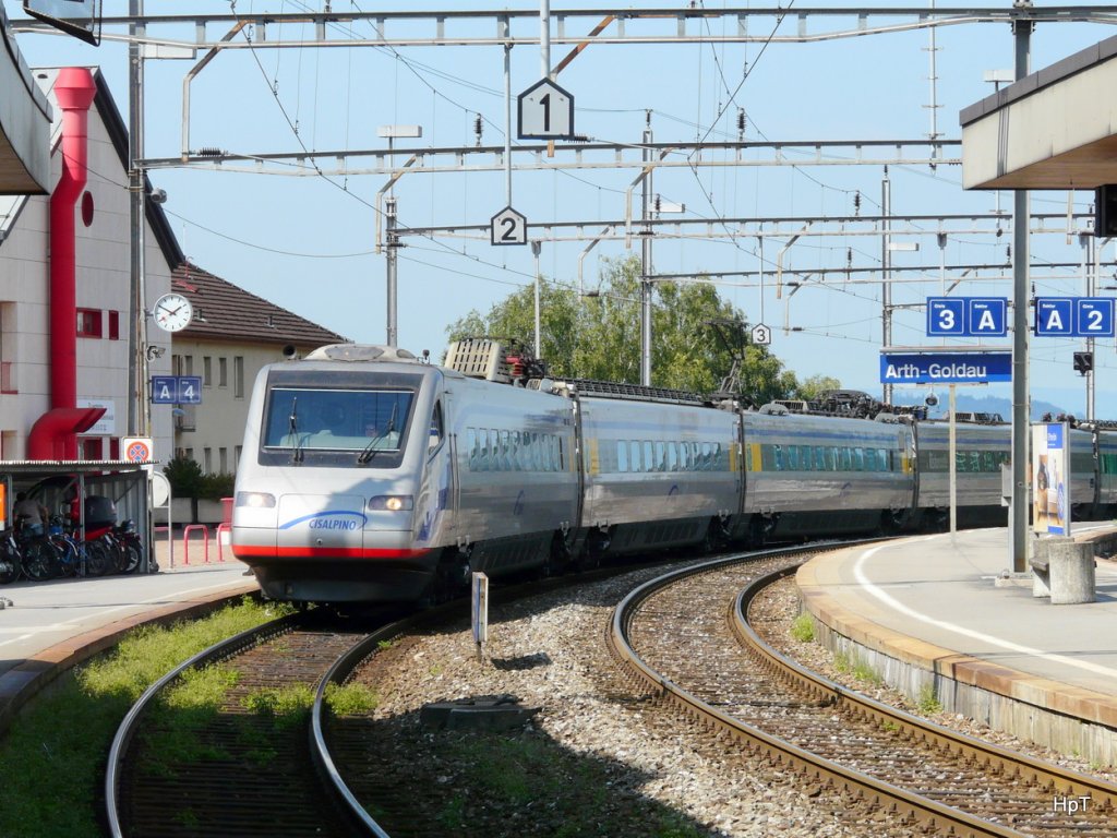 Cisalpino - ETR 470 ... bei der einfahrt in den Bahnhof von Arth-Goldau am 07.09.2009