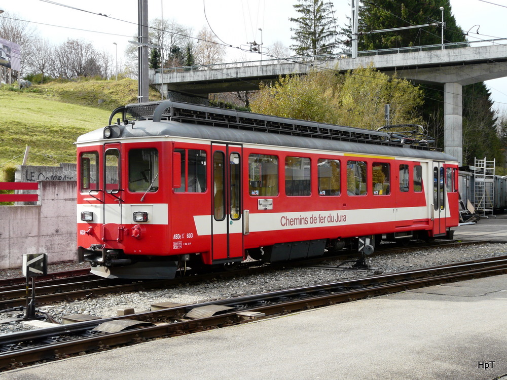 CJ - Triebwagen ABDe 4/4 603 in Tramelan am 30.10.2010