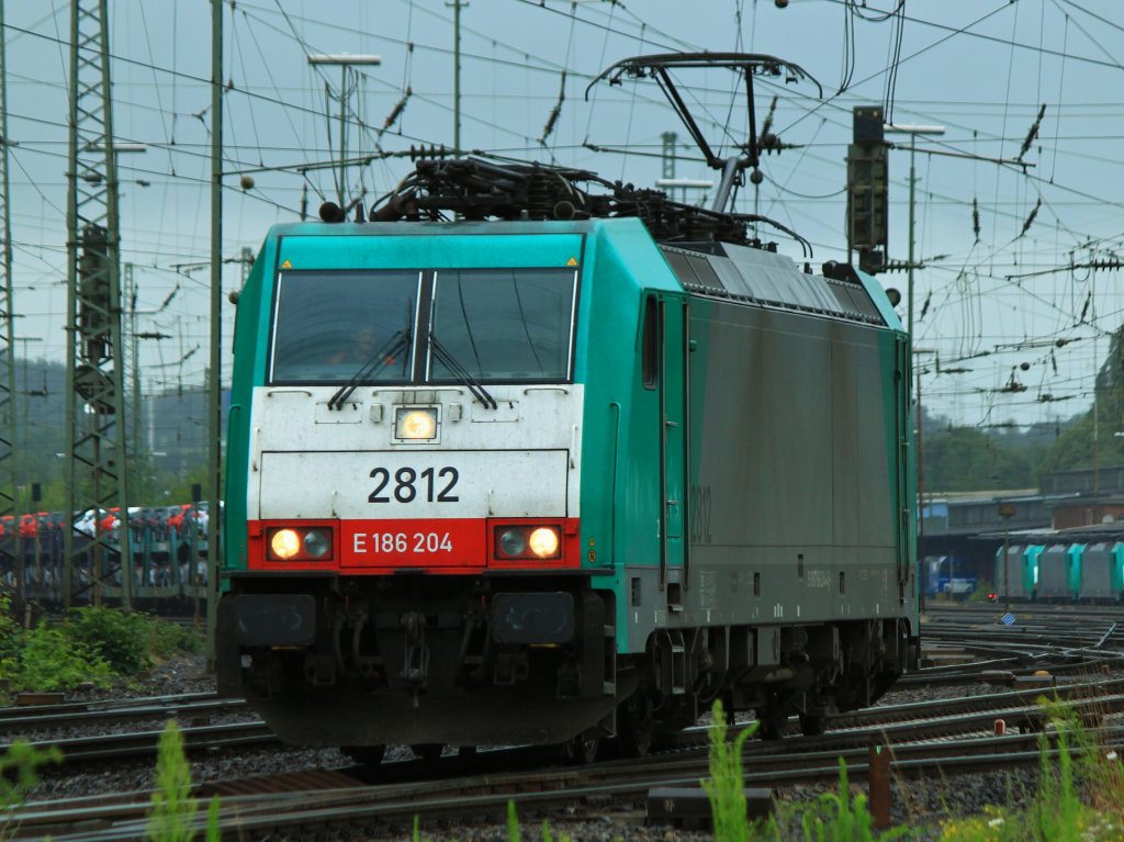 Cobra 186 206 (2812) am veregnetemn Abend des 16.07.2012 in Aachen West.