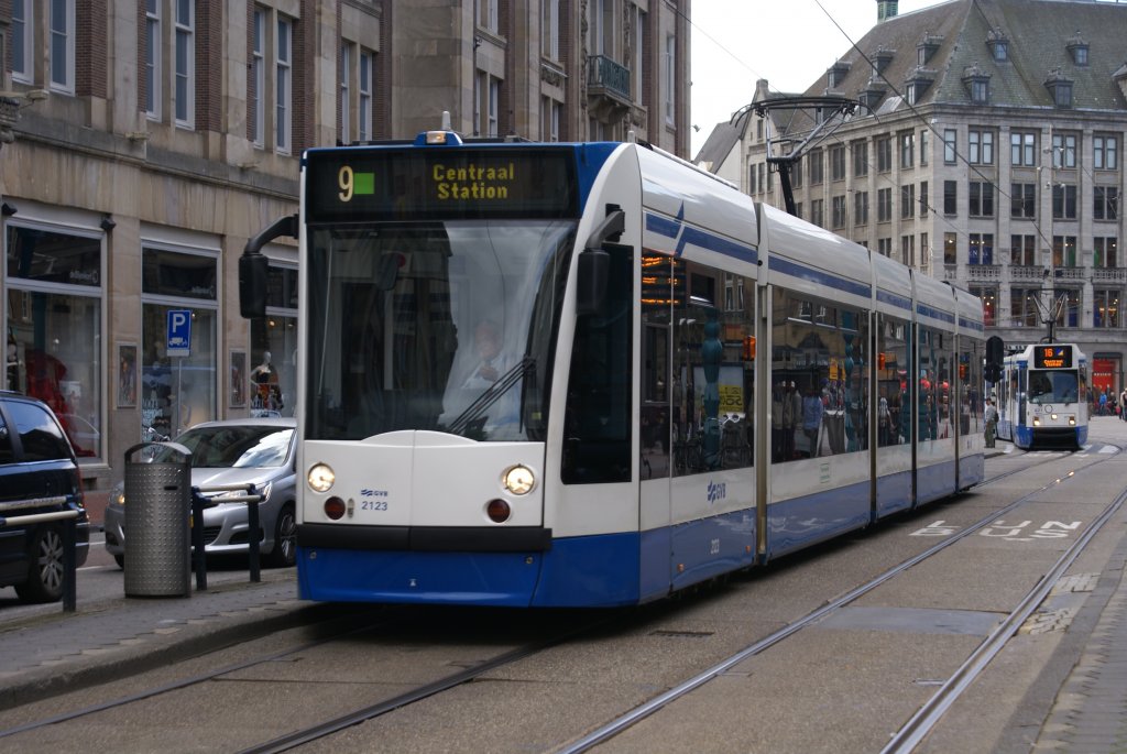 Combino 2123 Damrak Amsterdam,richtung Amsterdam CS 06-09-12