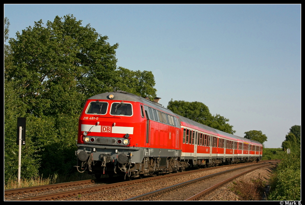 Comeback der 218, Karlsruhe-Neustadt! 218 481 am 19.07.10 kurz vor Landau(Pfalz).