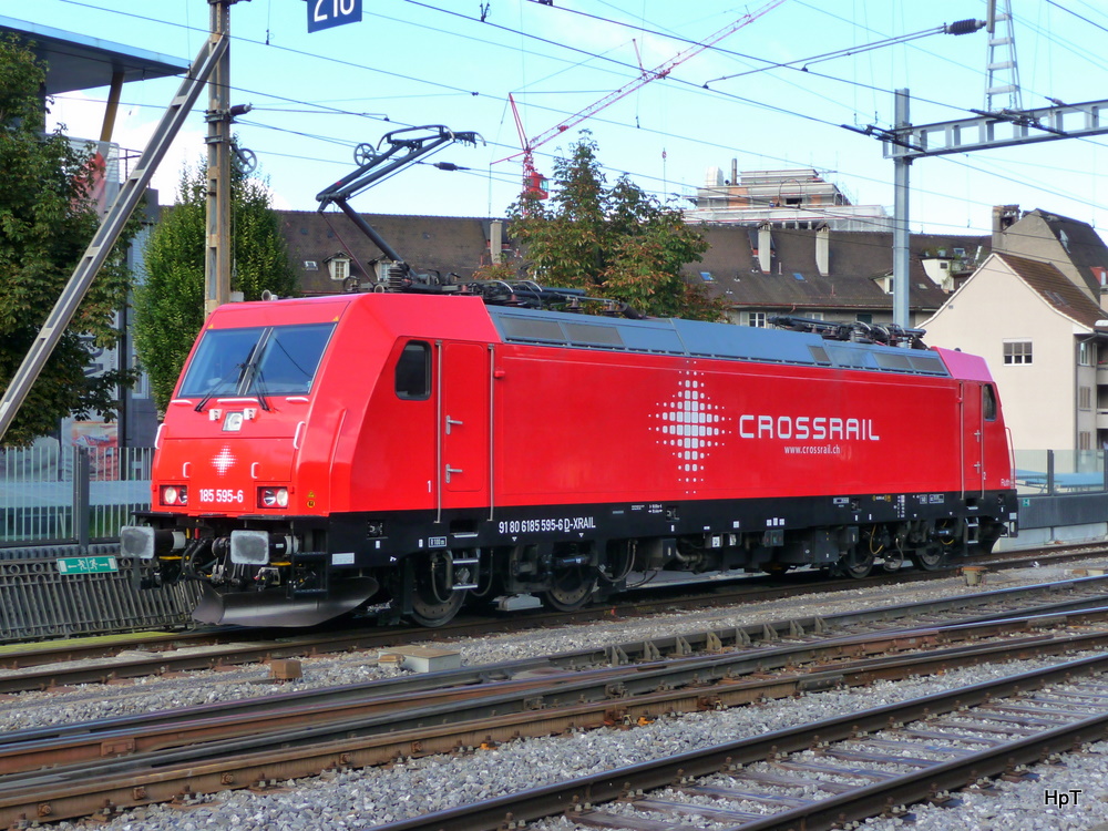 Crossrail - Lok 185 595-6 im Bahnhof Thun am 10.09.2010