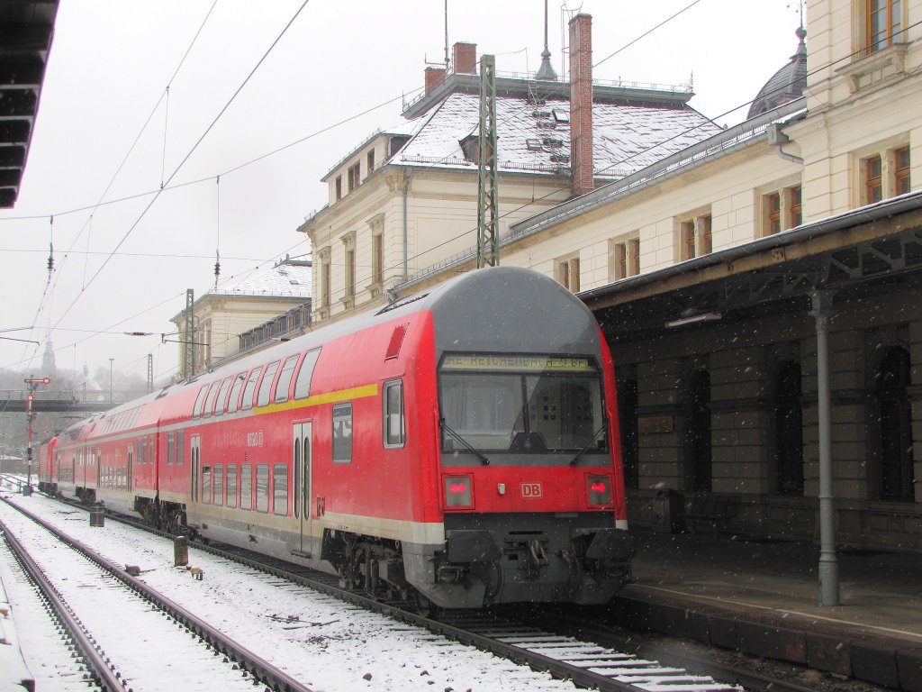 D-DB 50 80 36-33 xxx-x DABbuzfa am RE 3707  BDER-EXPRESS  von Leipzig Hbf nach Reichenbach (Vogtl) ob Bf, beim Halt in Altenburg; 24.01.2011