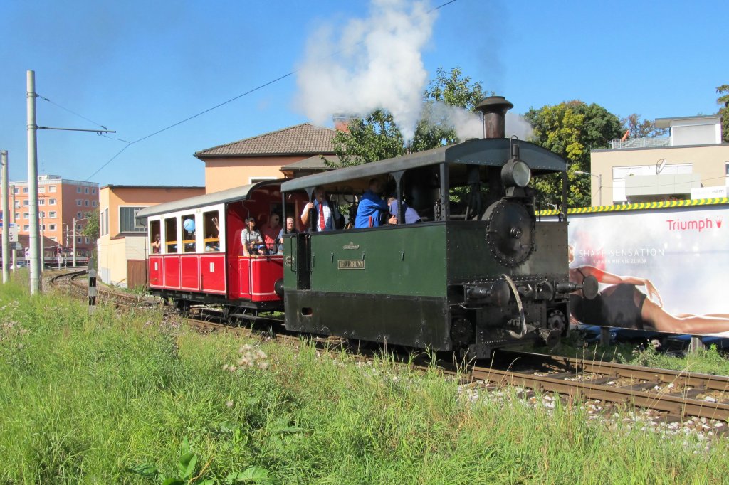 Dampf-Straenbahn der SLB.Sie fuhr anllich 125 Jahre SLB.  1.Okt.2011 