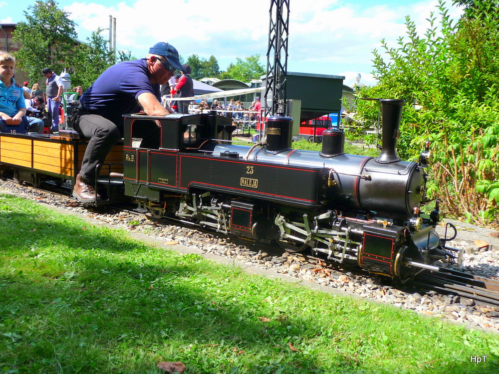 Dampfbahn Aaretal Mnsingen - RhB Mallet G 2/2+2/3 Nr.23 Spur: 7 1/4 Zoll Baujahr: 1996 Gewicht: ca. 400 kg unterwegs am 29.08.2010