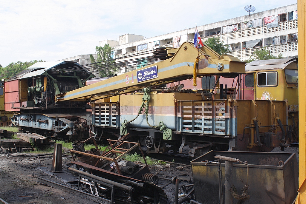 Dampfkran No. 31 (Hitachi/Tokio/Japan, Bauj. 1955, Fab.Nr. C26195) am 28.Oktober 2010 im Depot Hat Yai.