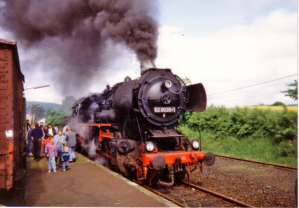 Dampflok beim Bahnhofsfest 1985 im Schenklengsfeld