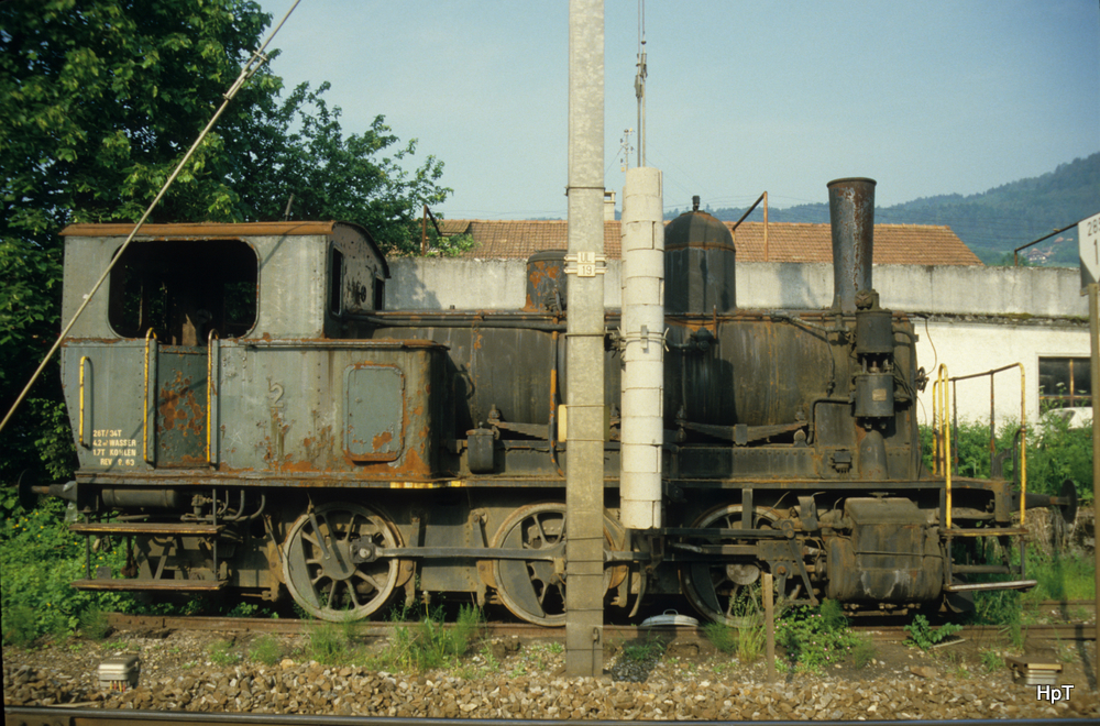 Dampflok E 3/3  2 in Kaufdorf im Mia 1985... Bild ab Dia