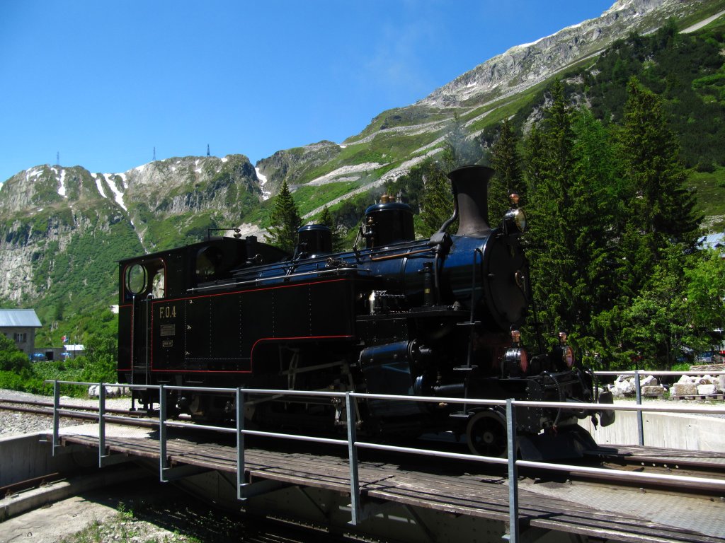 Dampflok F.O. 4 der DFB in Gletsch am 26.06.2010