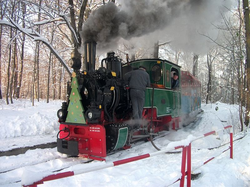 Dampflokbetrieb bei der Chemnitzer Parkeisenbahn. 04.12.2010