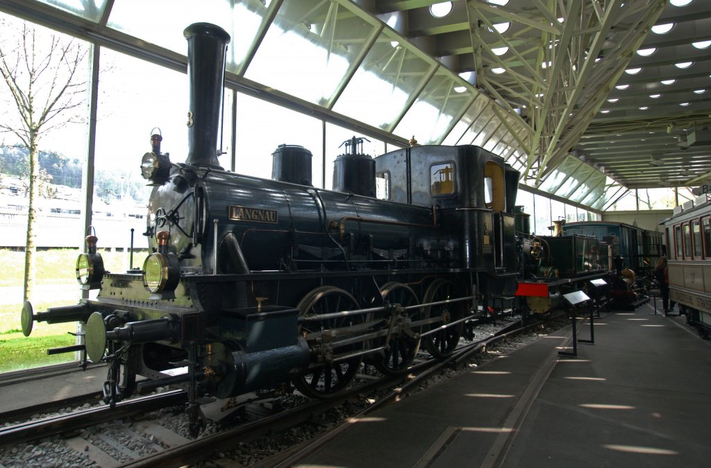 Dampflokomotive Ed. 3/3  Langnau  mit der Betriebsnummer 3 der Emmental Bahn. Die Lokomotive stammt aus dem Jahr 1881. Die Aufnahme stammt vom 17.04.2012.