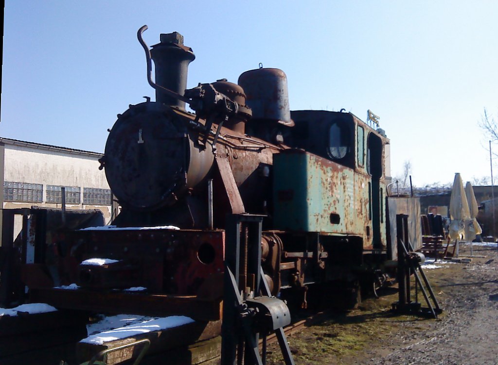 Dampflokomotive Jung HF100C im Frankfurter Feldbahnmuseum.