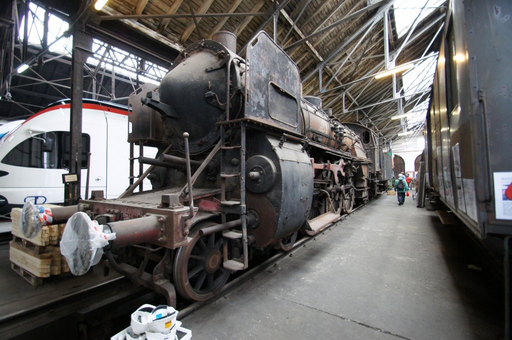 Damplokomotive BR 18 508 wartet im Lokorama in Romanshorn auf bessere Zeiten. Aufgenommen am 01.05.2010
