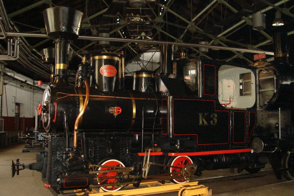 Damplokomotive K-3 erbaut von der damaligen Lokfabrik Krauss&Co in Linz / Donau. Sie steht heute im Eisenbahnmuseum Ljubljana.  1.12.09