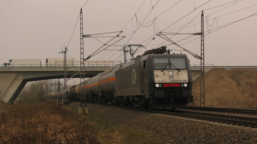 Danach kroch 189 200 der ITL mit dem DGS 95166 nach Stendell aus Trebbin heraus. 05.03.2011