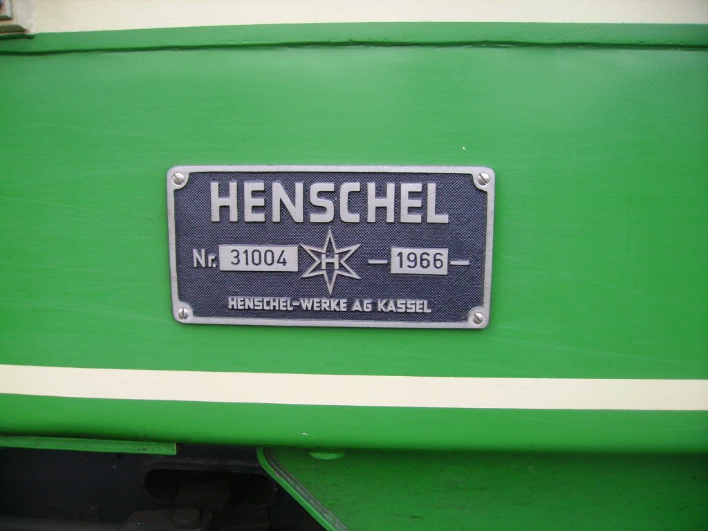 Das Baujahr schild der Brohltalbahn Lok D5