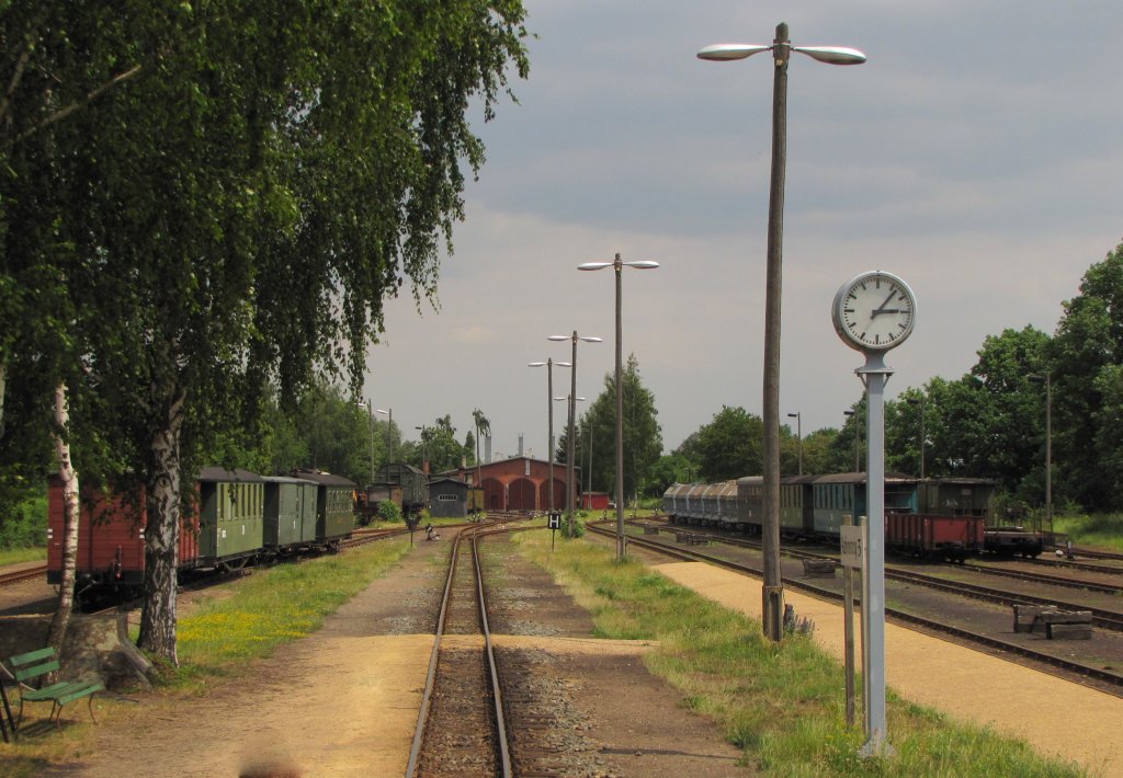 Das Durchfahrtsgleis der Dllnitzbahn im Bf Mgeln; 09.06.2011