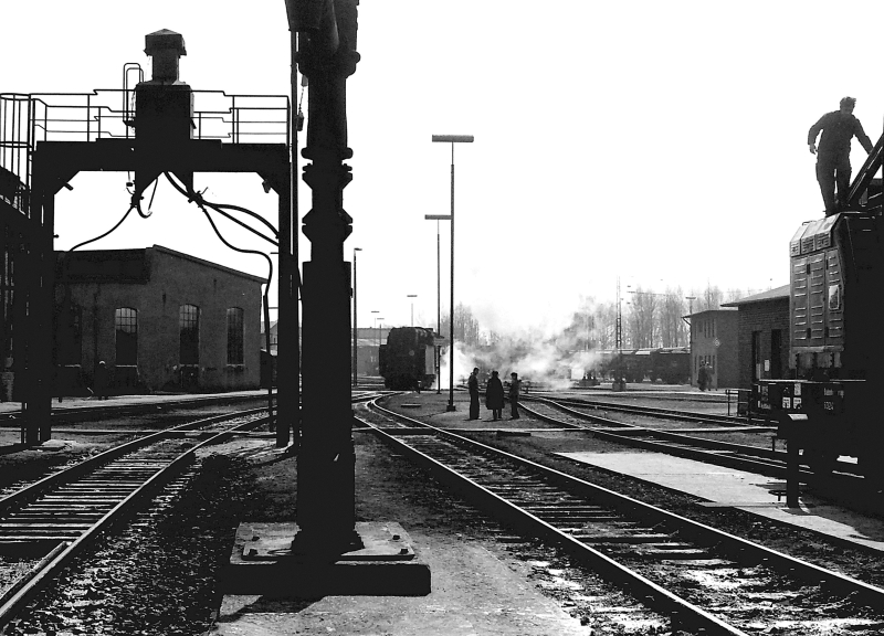 Das Ende einer Epoche: die letzten Tage im Dampflok-Betriebswerk von Rheine/Westfalen, Sptsommer 1977. Archiv - Scan vom Negativ.