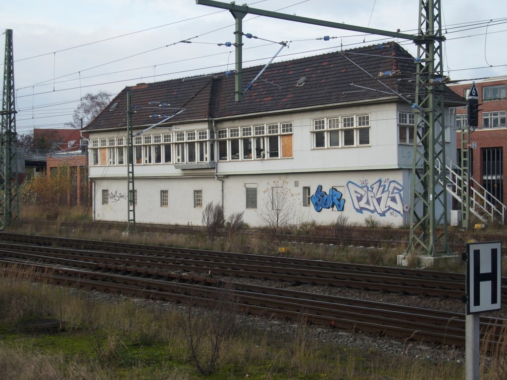 Das fr�hre Zentralstellwerk Lp in L�beck.