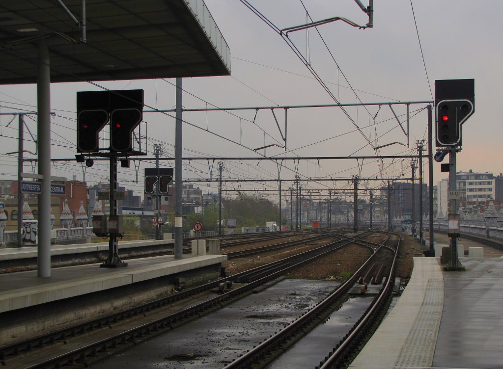 Das Gleisvorfeld in Antwerpen Centraal; 23.11.2011