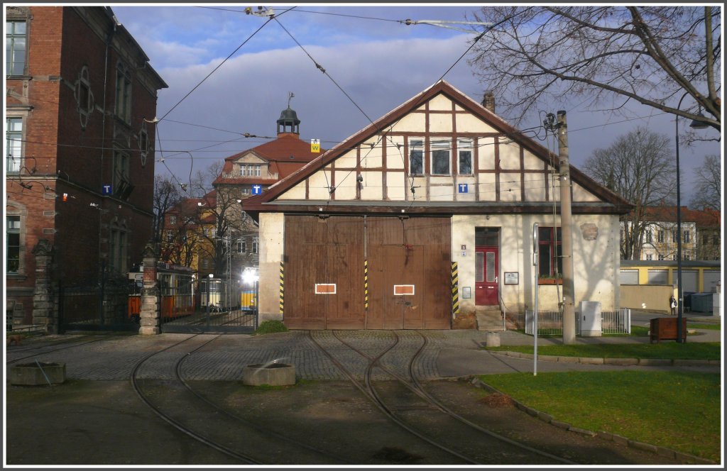 Das Strassenbahndepot in Naumburg (Saale) (09.12.2009)