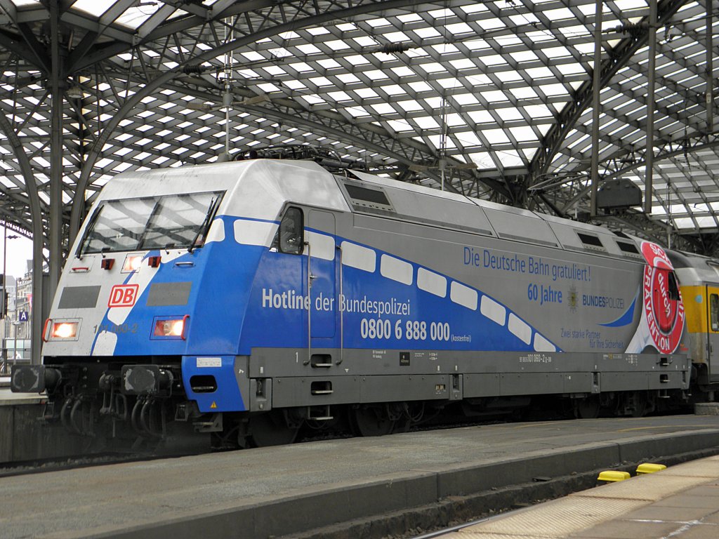 DB 101 060-2  60 Jahre Bundespolizei  am EC102 in Kln Hbf am 9.10.2011
