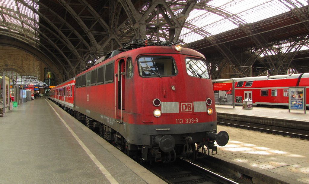 DB 113 309-9 mit dem PbZ-D 2487 nach Mnchen-Pasing, in Leipzig Hbf; 09.06.2011