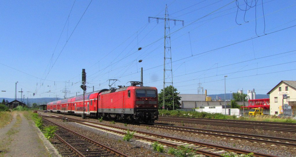 DB 143 168-3 mit dem RE 4369 von Koblenz Hbf nach Frankfurt (M) Hbf, in Mainz-Mombach; 16.07.2010