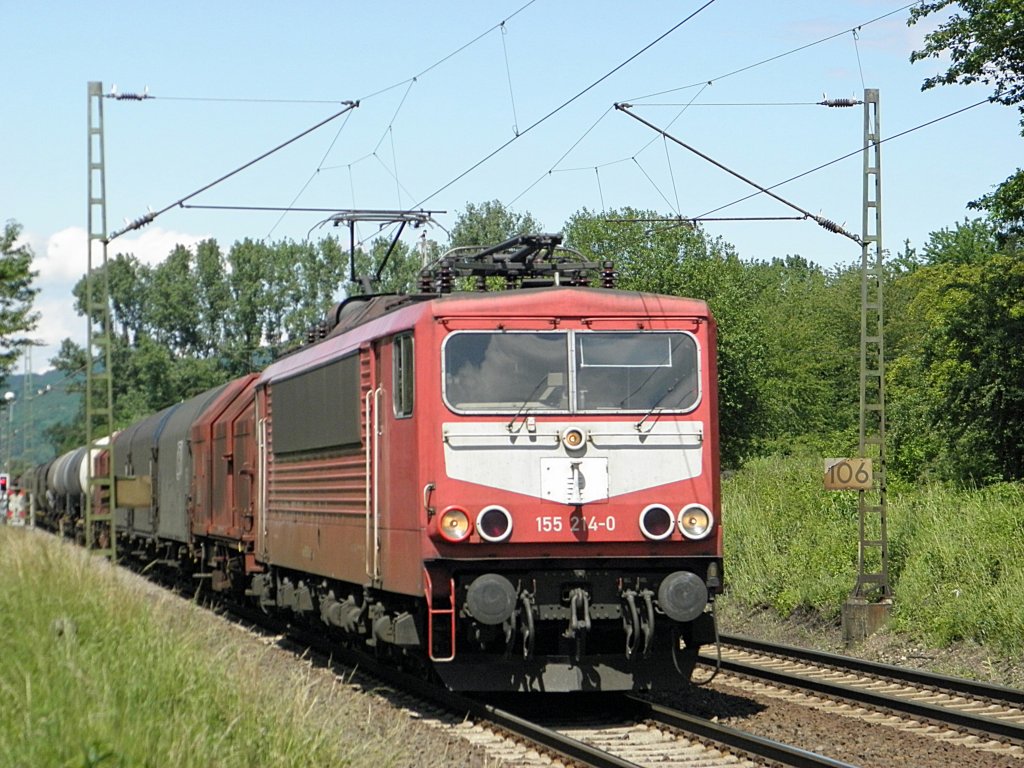 DB 155 214-0 in Unkel am 11.6.2011