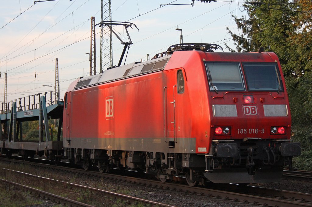 DB 185 018 mit Rcklichtern am 29.9.10 in Ratingen-Lintorf