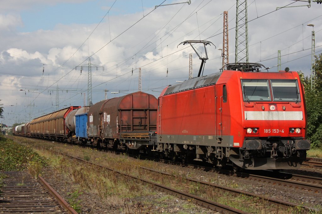 DB 185 153 am 26.9.10 mit einem gemischtem GZ in Ratingen-Lintorf